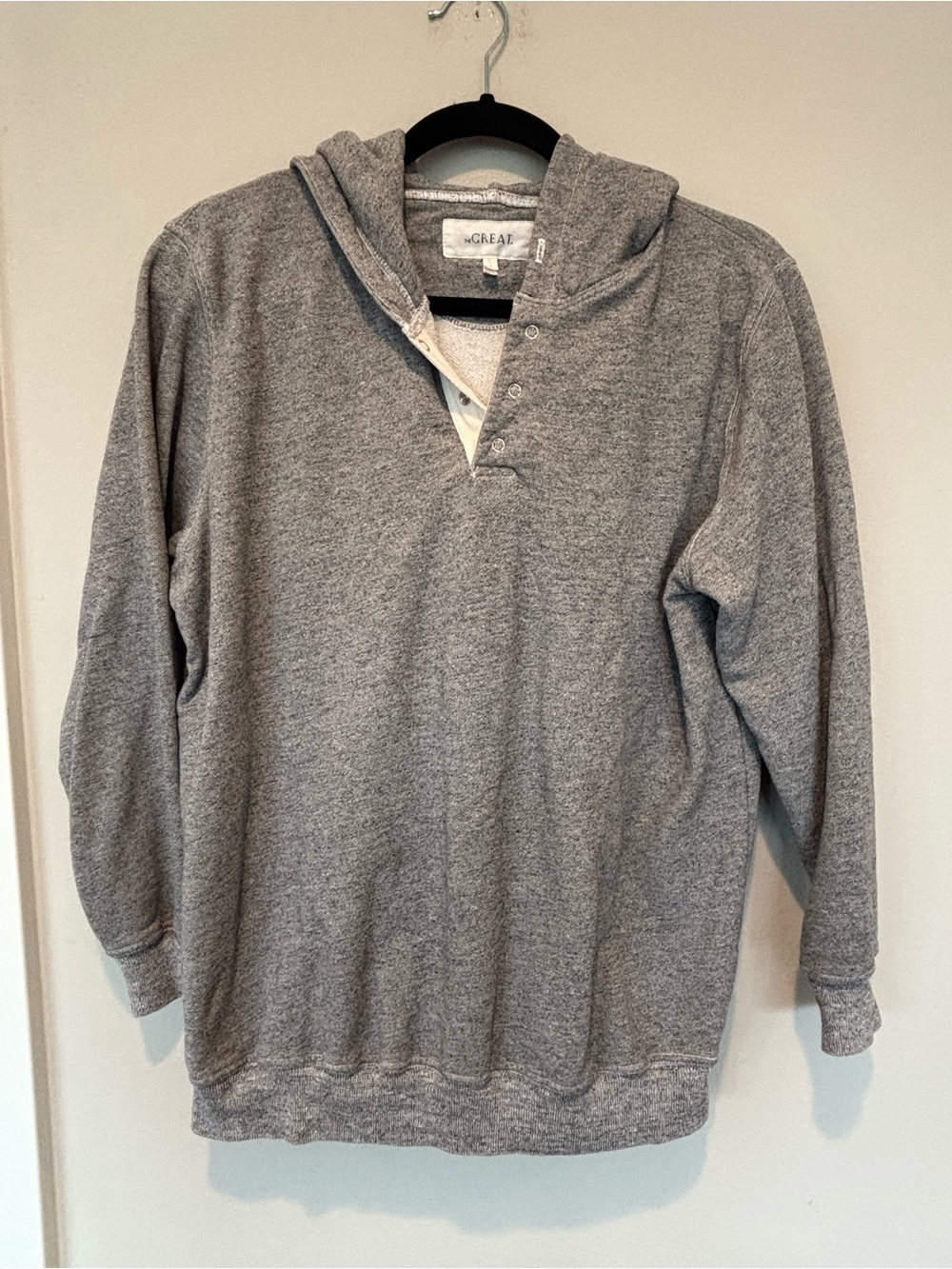 THE GREAT. Light Gray Pullover Hoodie